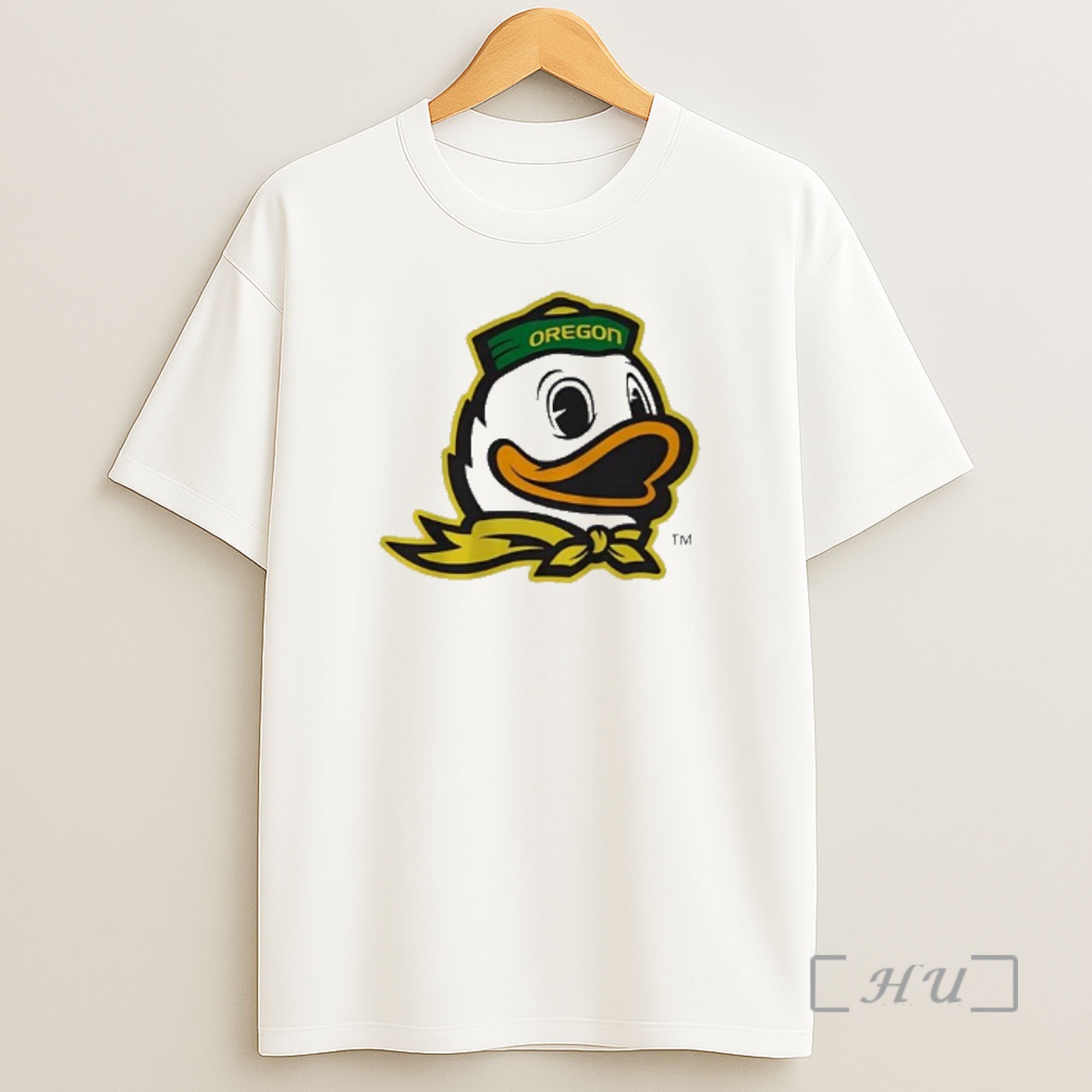 Officials Oregon Duck Mascot Head With Green Hat Shirt Sweatshirt Tee
