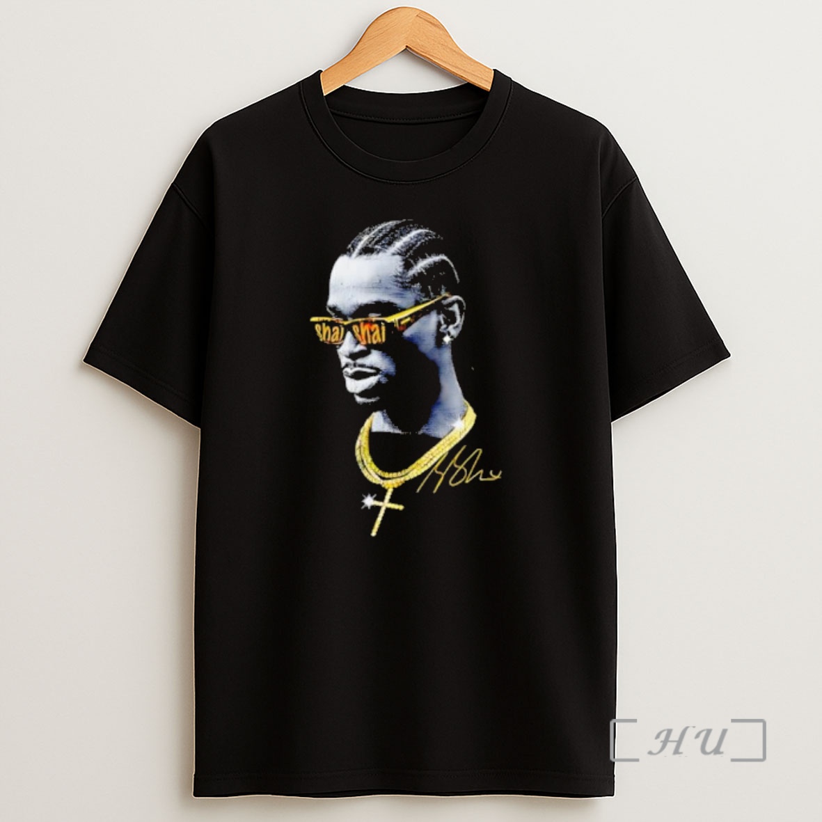 Officials Pop Smoke Shai Gold Chain Diamond Cross Signature Shirt Sweatshirt Tee