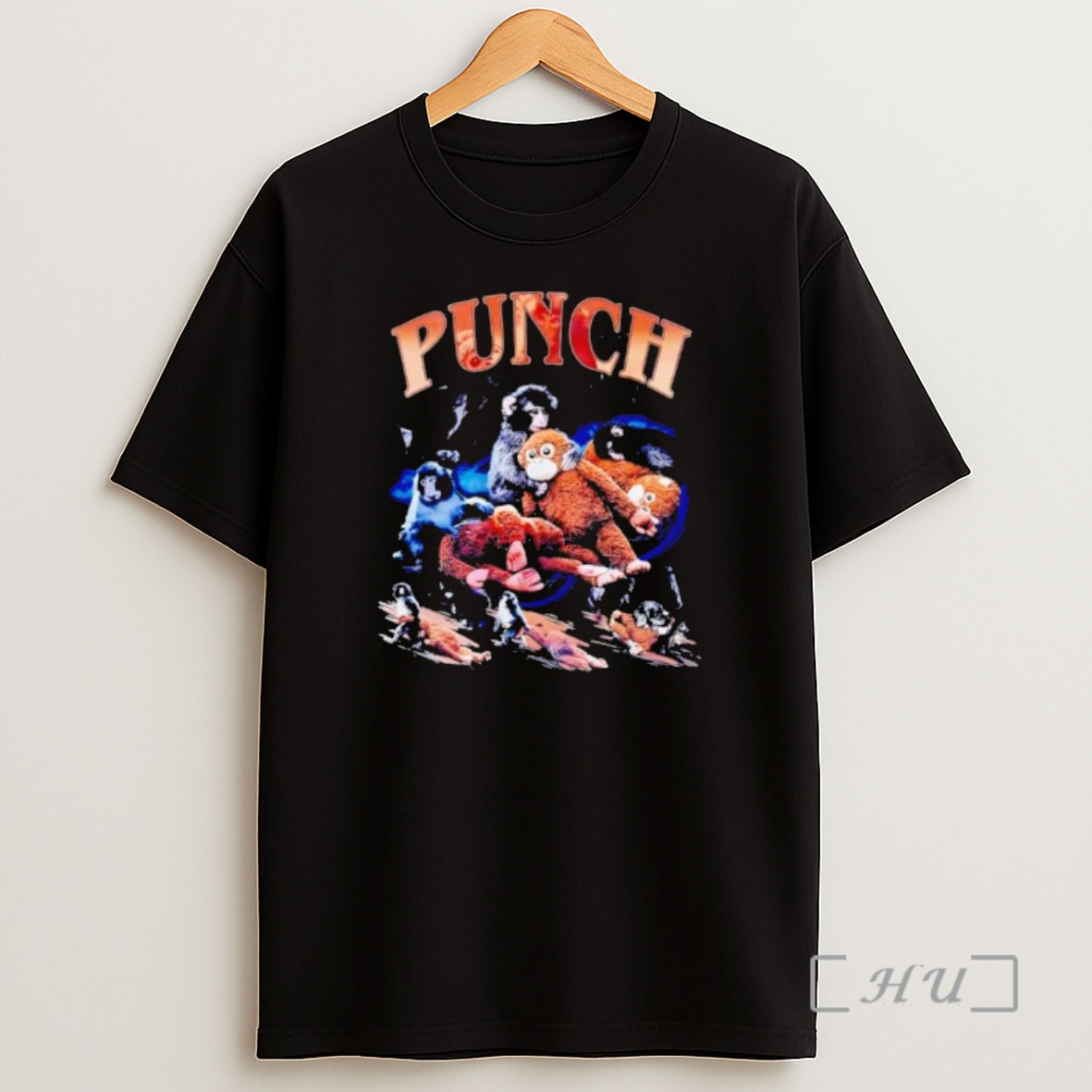 Officials Punch Monkey Stuffed Animals Collage Art Graphic Shirt Sweatshirt Tee