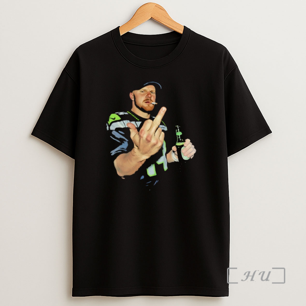 Officials Sam Darnold Middle Finger Holding Beer Can And Smocking Seattle Seahawks Funny Shirt Sweatshirt Tee