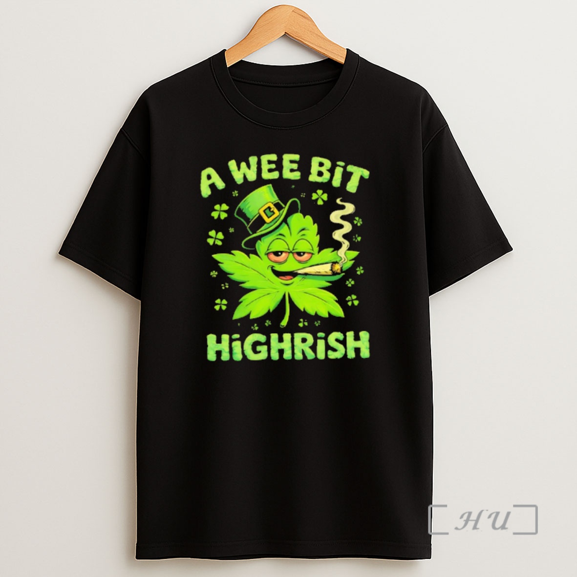 Officials Shamrock A Wee Bit Highrish Irish Weed Shirt Sweatshirt Tee