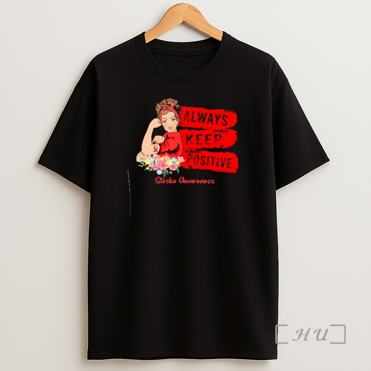 Officials Strong Girl Gadan Always Keep Positive Stroke Awareness Red Ribbon Shirt Sweatshirt Tee 1