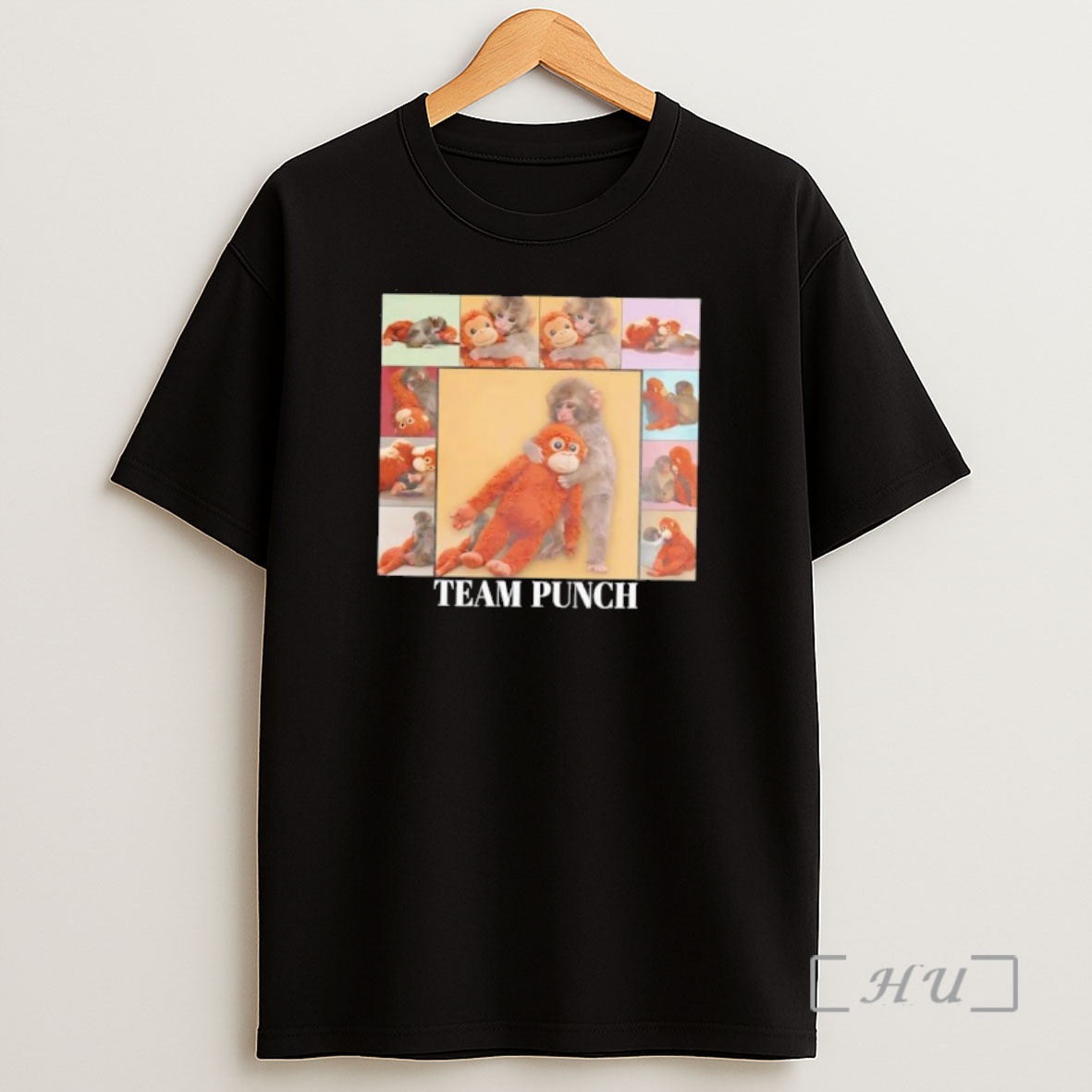 Officials Team Punch Monkey Hugging Large Plush Toy Shirt Sweatshirt Tee
