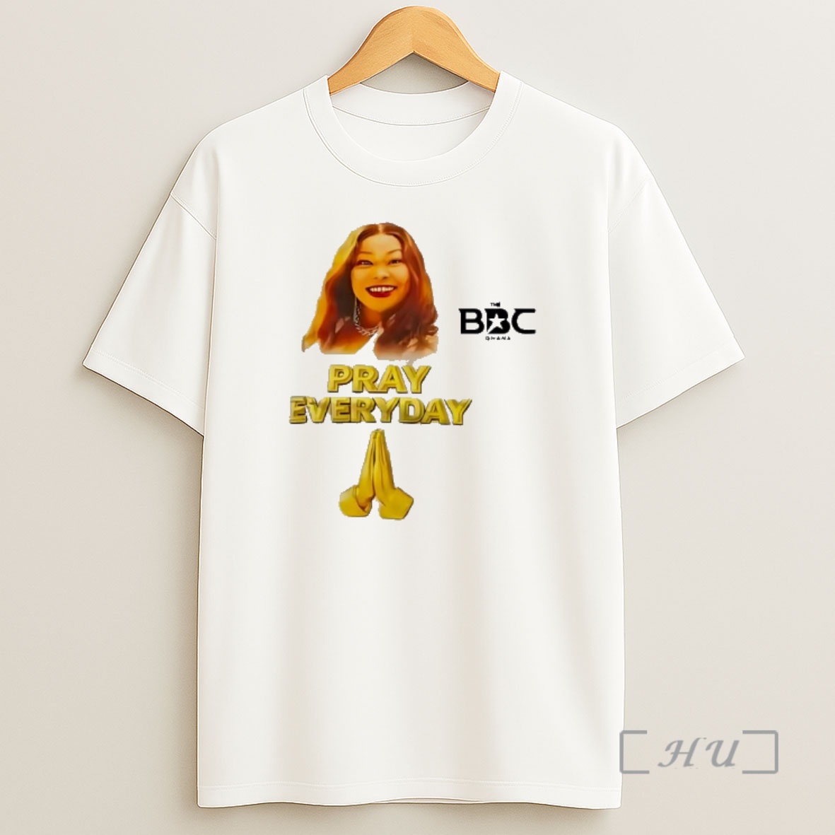 Officials The Bbc Ghana Pray Everyday Gold Text Praying Hands Shirt Sweatshirt Tee