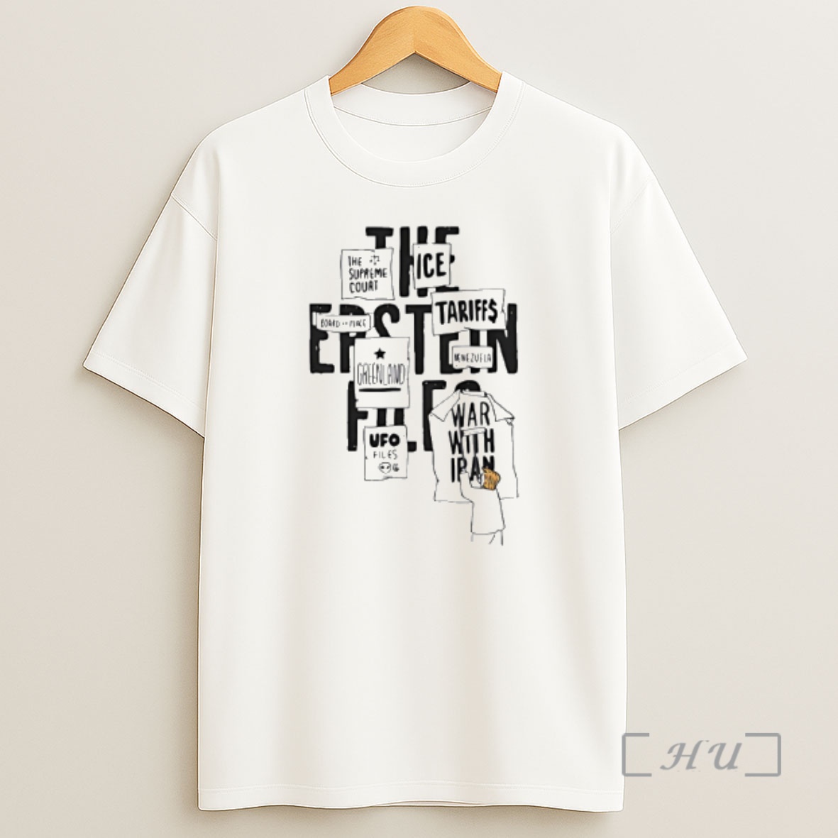 Officials Trump Epstein List War In Iran Protest Sign Collage Shirt Sweatshirt Tee