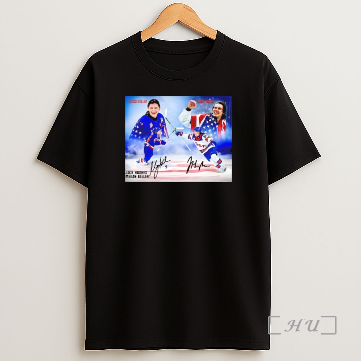 Officials Us Hockey Jack Hughes Megan Keller 2026 Winter Olympics Gold Medal Autographed Shirt Sweatshirt Tee