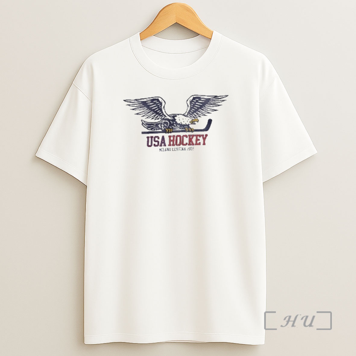 Officials Usa Hockey Eagle Holding Stick Milano Cortina Shirt Sweatshirt Tee