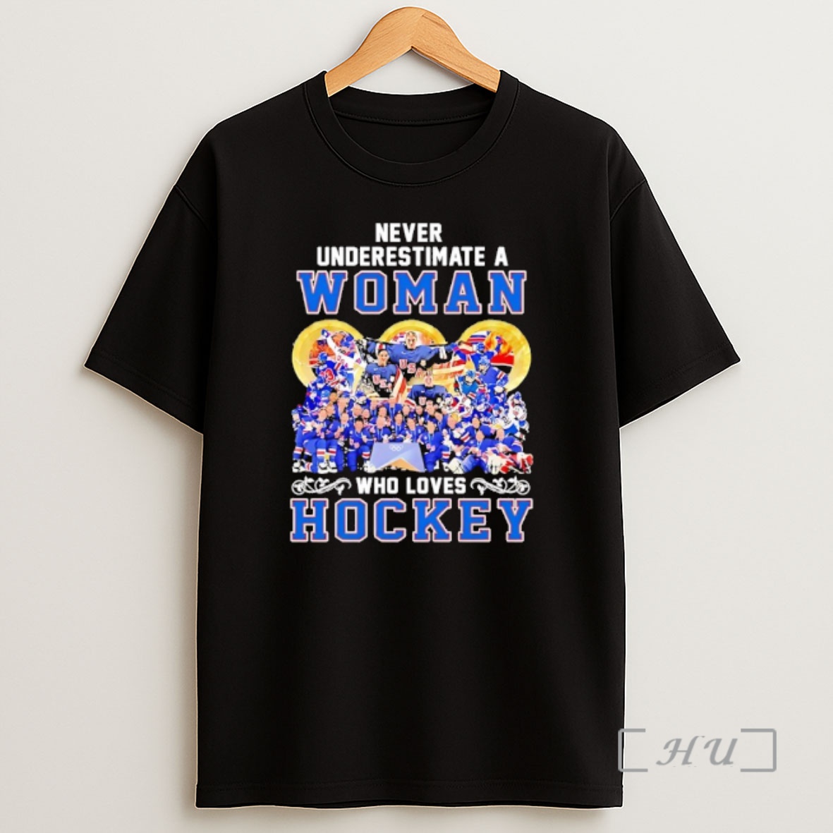 Officials Usa Women Hockey Never Underestimate A Woman Who Loves Hockey Graphic Shirt Sweatshirt Tee