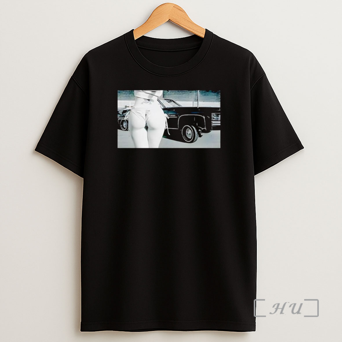 Officials Vintage Lowrider Car Girl Bikini Back View Graphic Shirt Sweatshirt Tee 1