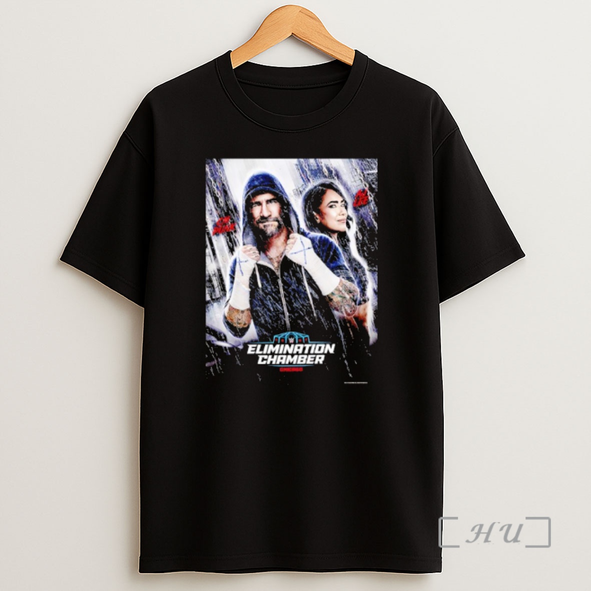 Officials Wwe Elimination Chamber 2026 Chicago Cm Punk And Aj Lee Event Shirt Sweatshirt Tee