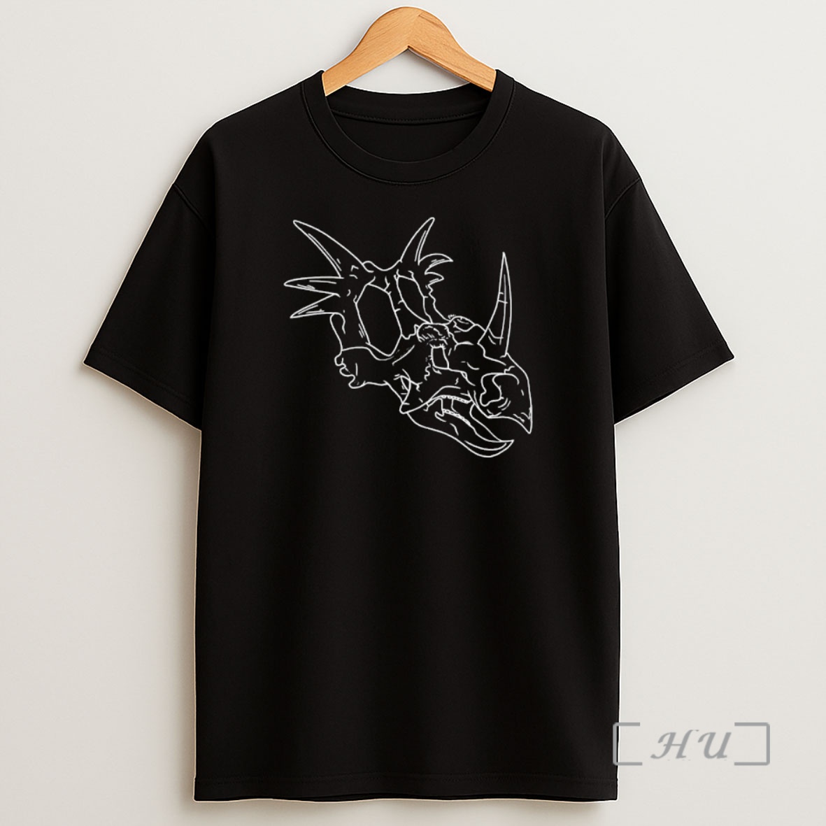 Officials White Styracosaurus Dinosaur Skull Illustration Graphic Shirt Sweatshirt Tee