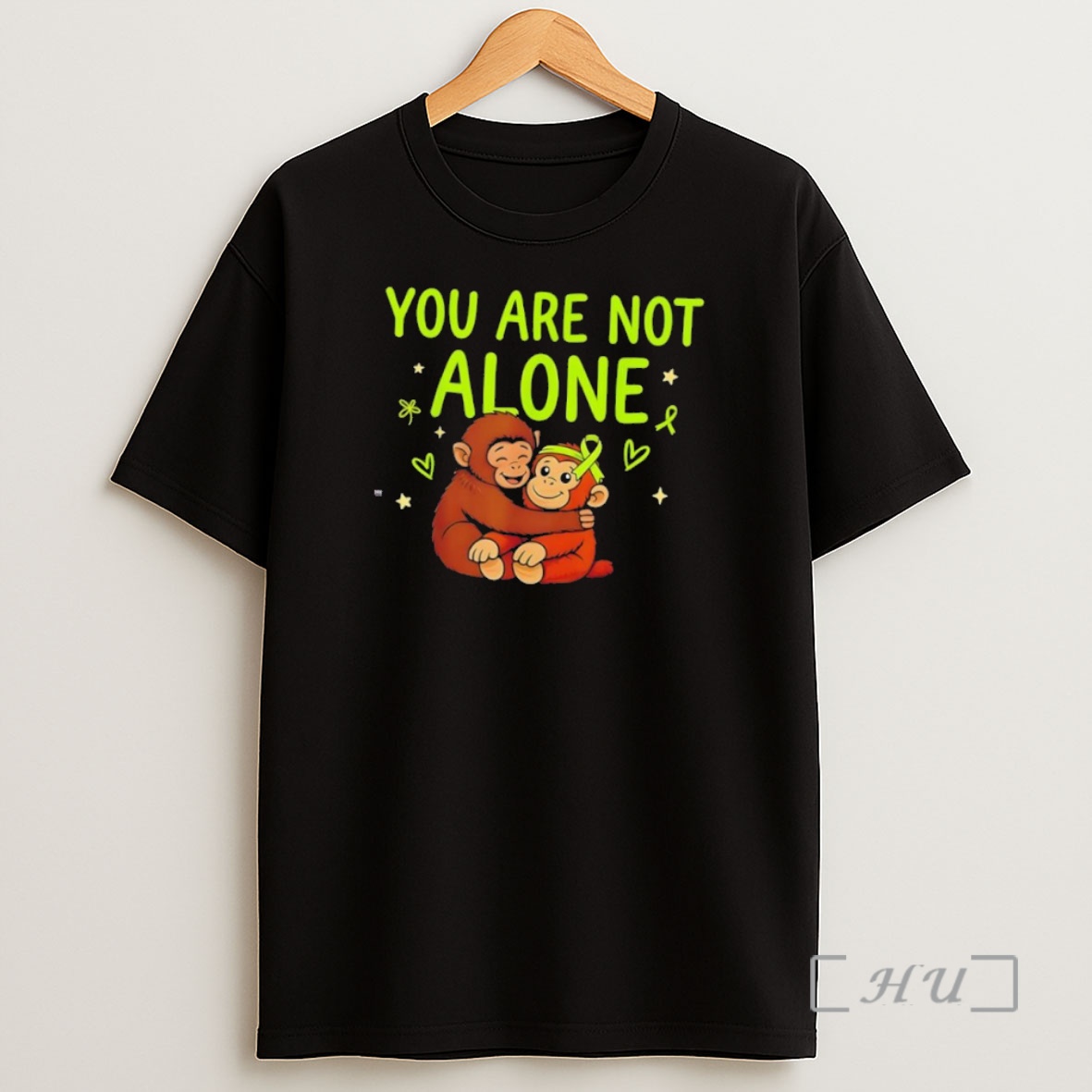 Officials You Are Not Alone Baby Monkey Punch Mental Health Awareness Shirt Sweatshirt Tee