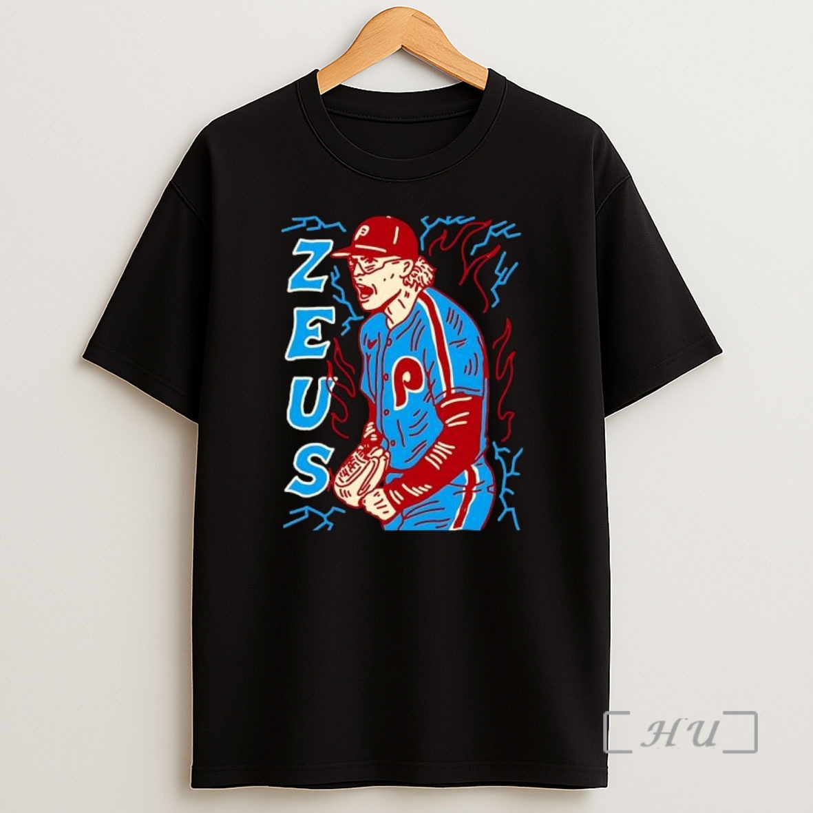 Officials Zeus Philadelphia Phillies Baseball Pitcher Lightning Bolt Shirt Sweatshirt Tee