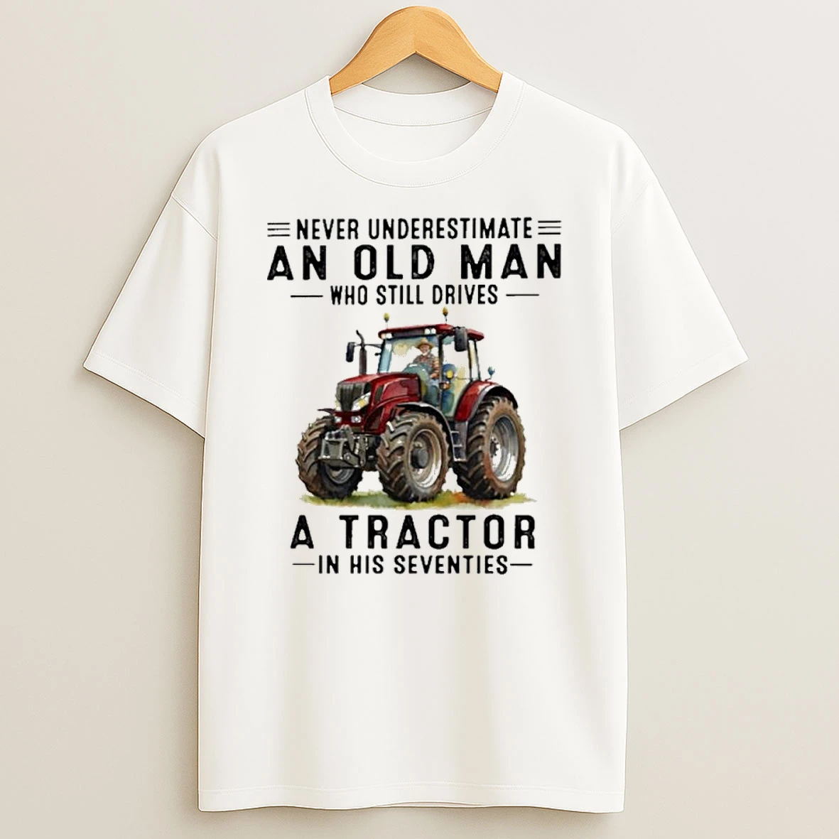 Old Man Drives Tractor Seventies Shirts