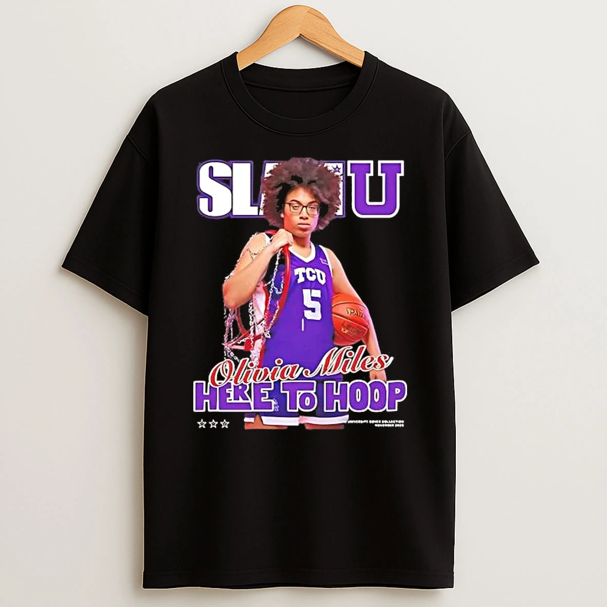 Olivia Miles Slam Here To Hoop Tee Shirts