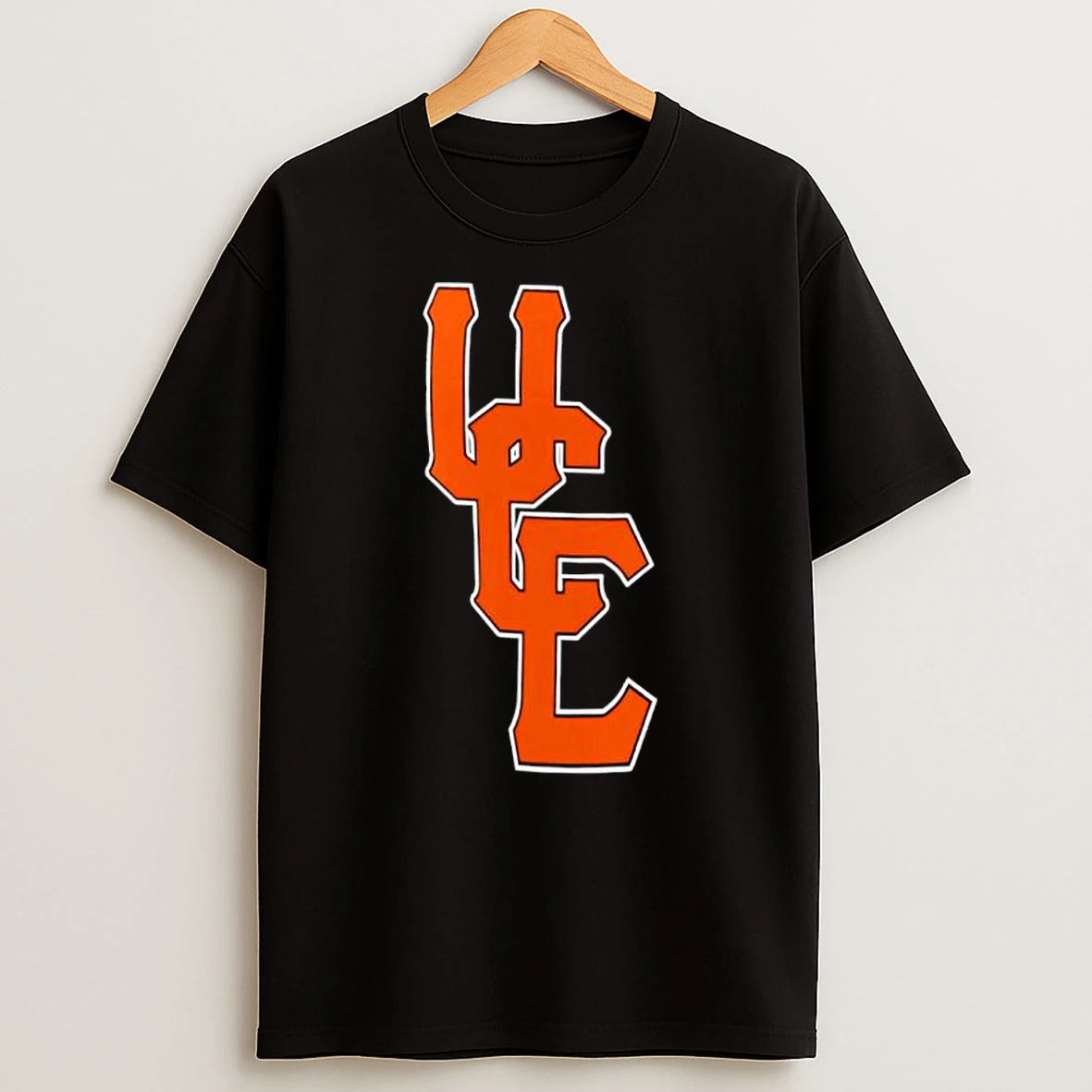Orange Uc Interlocking Letters Varsity Sports Logo Shirts