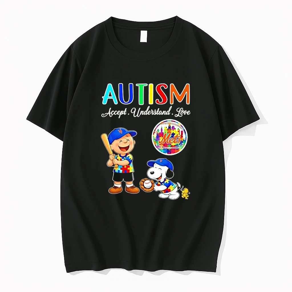 Peanuts Charlie Brown X Snoopy Autism Accept Understand Love New York Mets Shirts