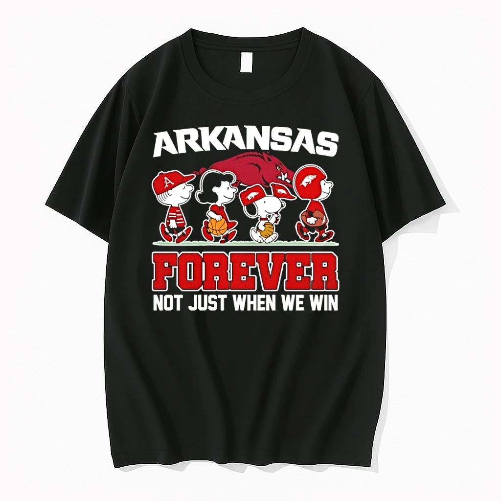 Peanuts Characters Arkansas Razorback Forever Not Just When We Win Shirts