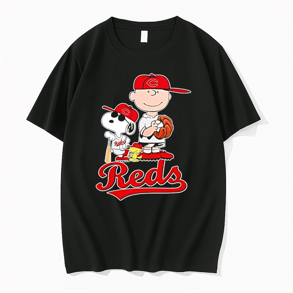 Peanuts Characters X Cincinnati Reds Baseball Shirts