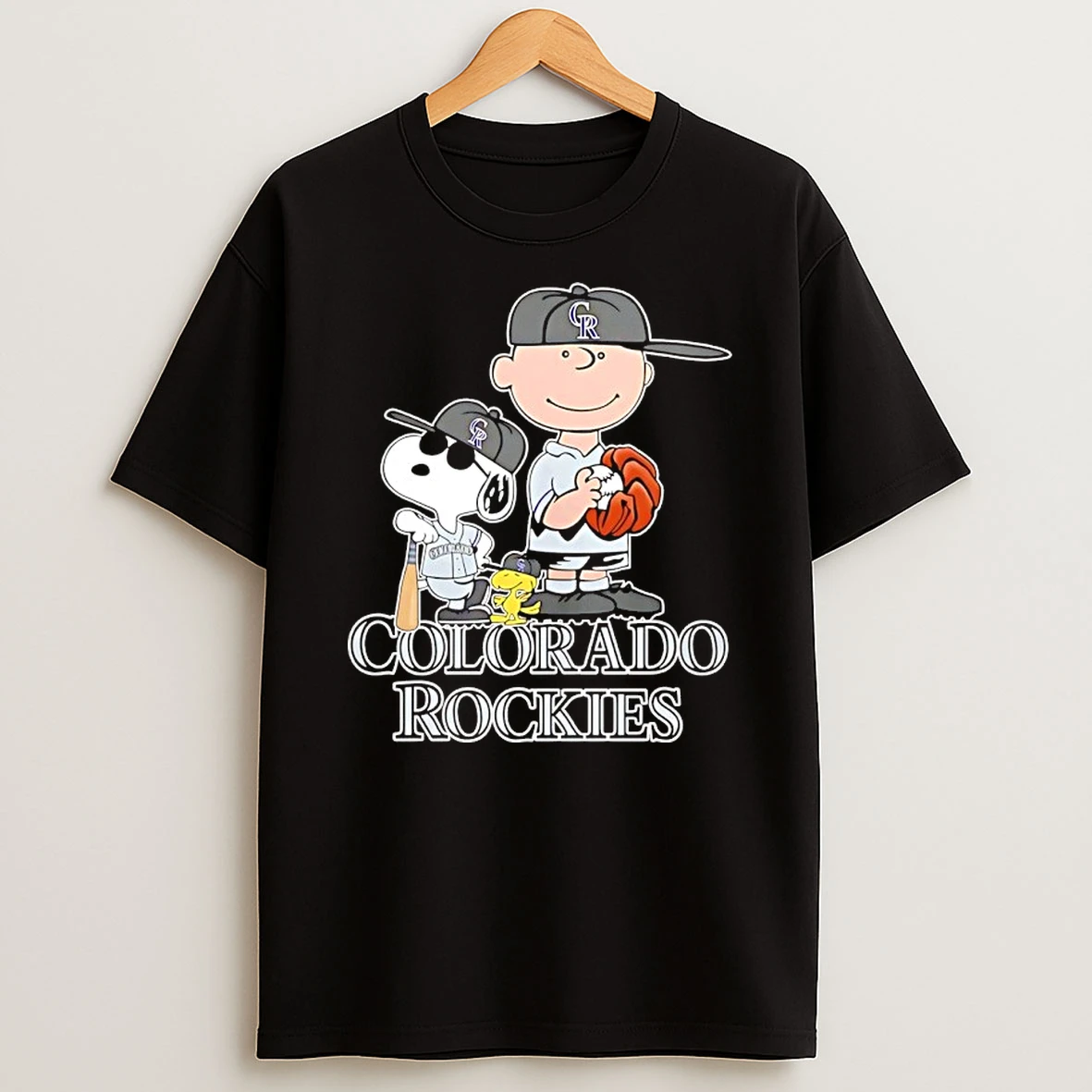 Peanuts Characters X Colorado Rockies Baseball Shirts