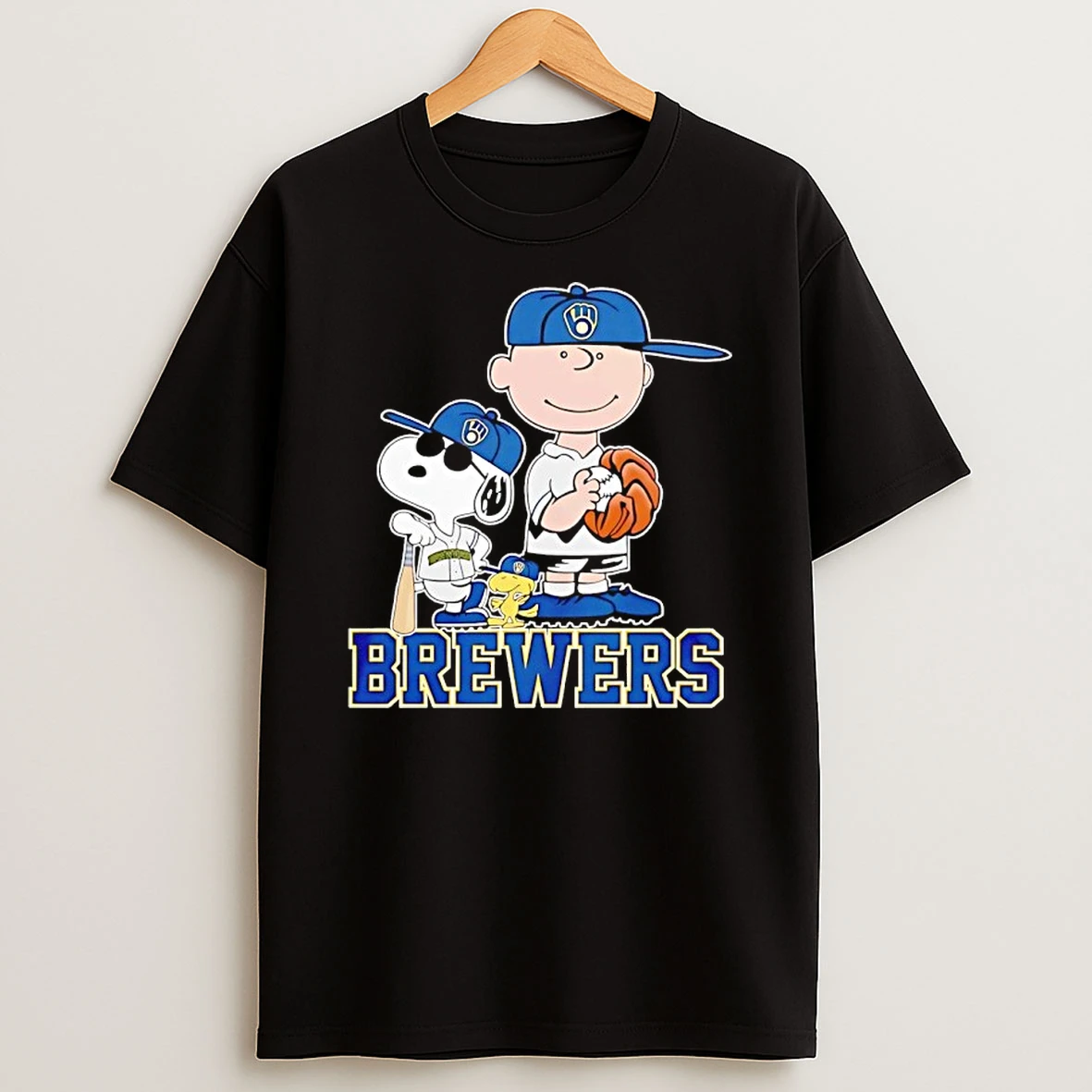Peanuts Characters X Milwaukee Brewers Baseball Mlb 2026 Cartoon Shirts
