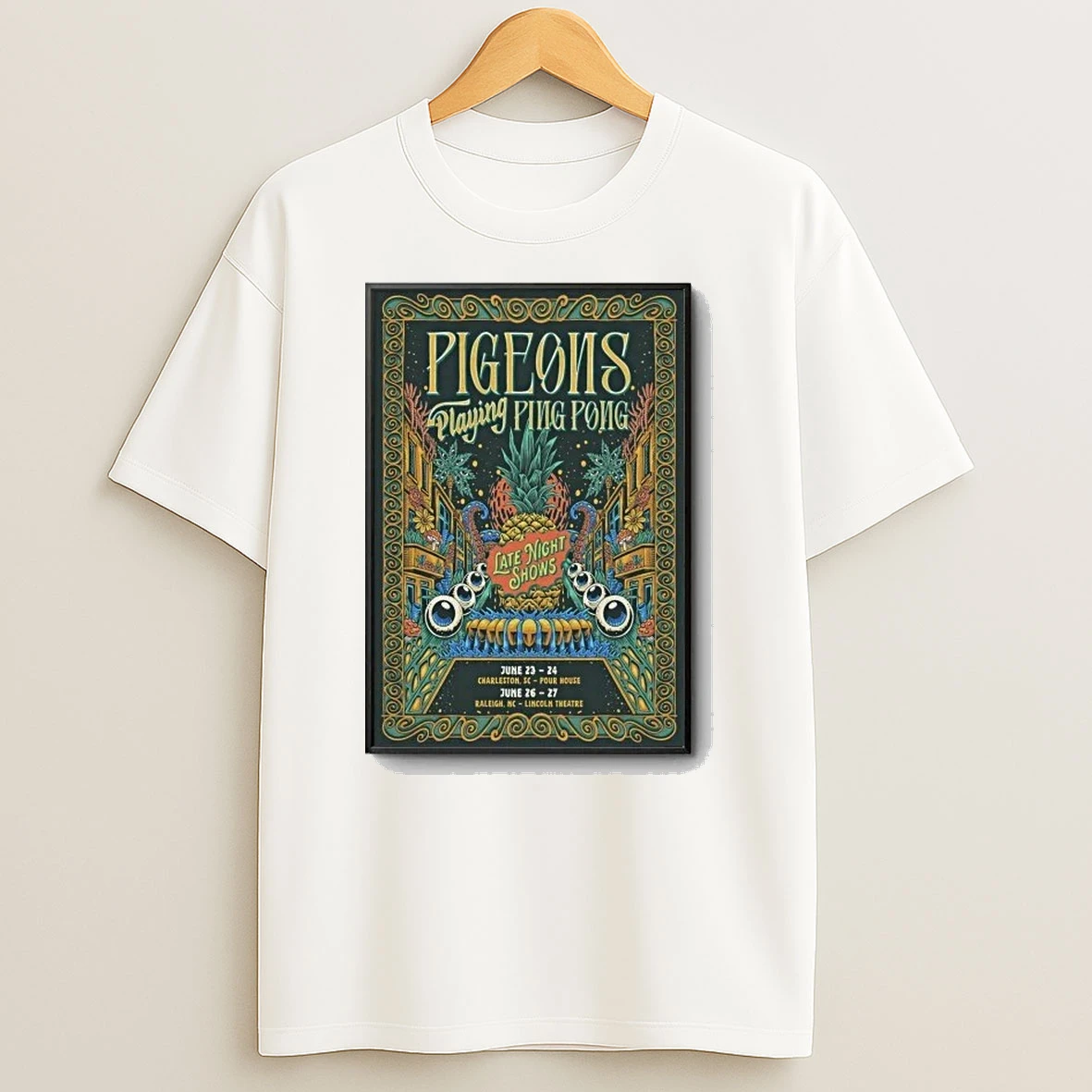 Pigeons Playing Ping Pong June 26 And 27 2026 Raleigh Nc Shirts