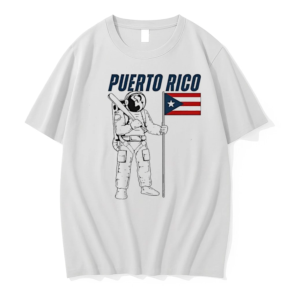 Puerto Rico Astronaut Holding Baseball Bat And Puerto Rican Flag Shirts