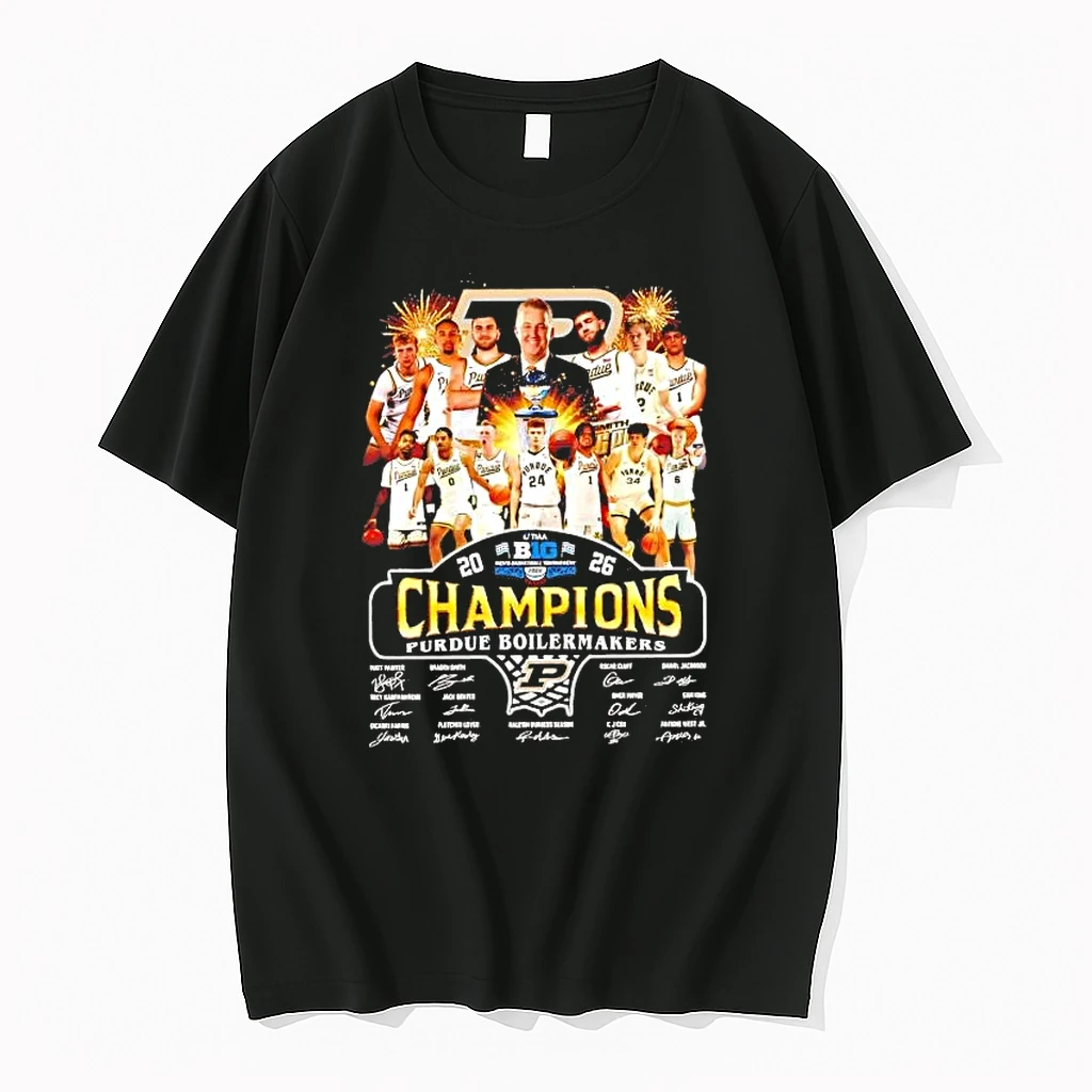 Purdue Boilermakers 2026 Big10 Tournament Champions Team Players Tee Shirts