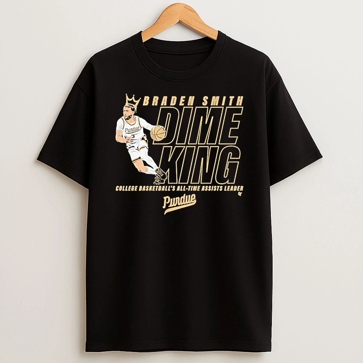 Purdue Boilermakers Basketball Braden Smith Dime King College Basketballs All Time Assists Leader Record Shirts