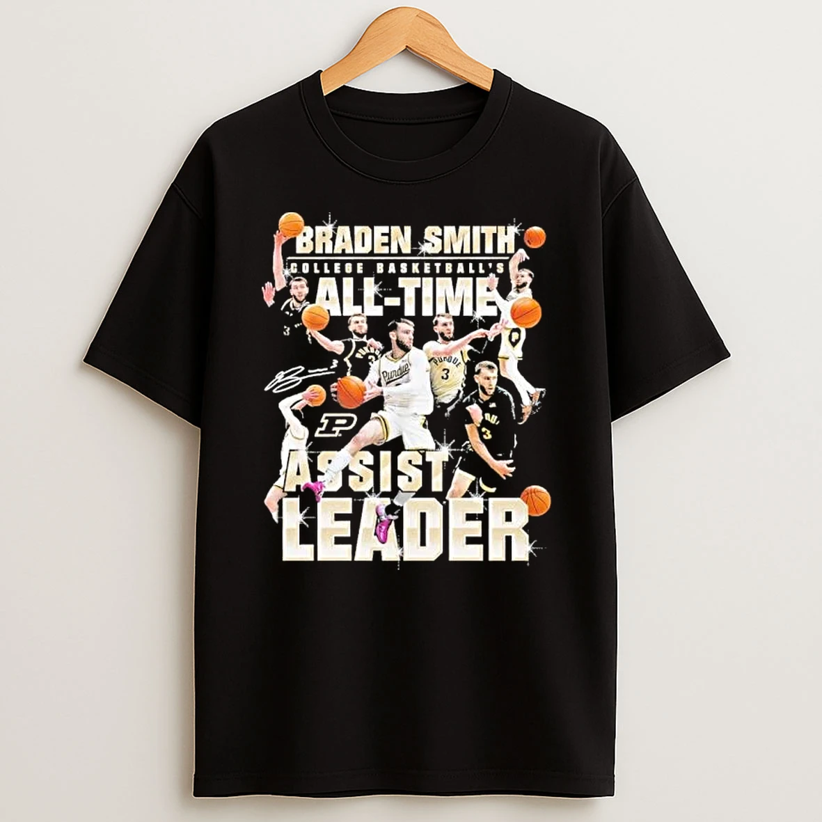 Purdue Boilermakers Mens Basketball Braden Smith Assist Record Shirts