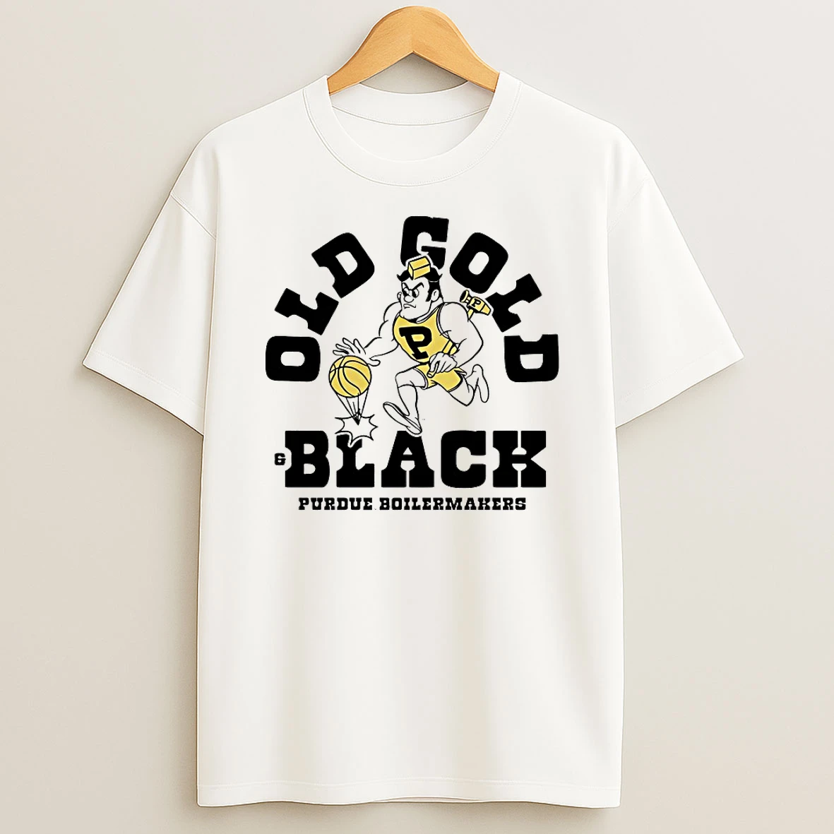 Purdue Boilermakers Old Gold Black Mascot Shirts