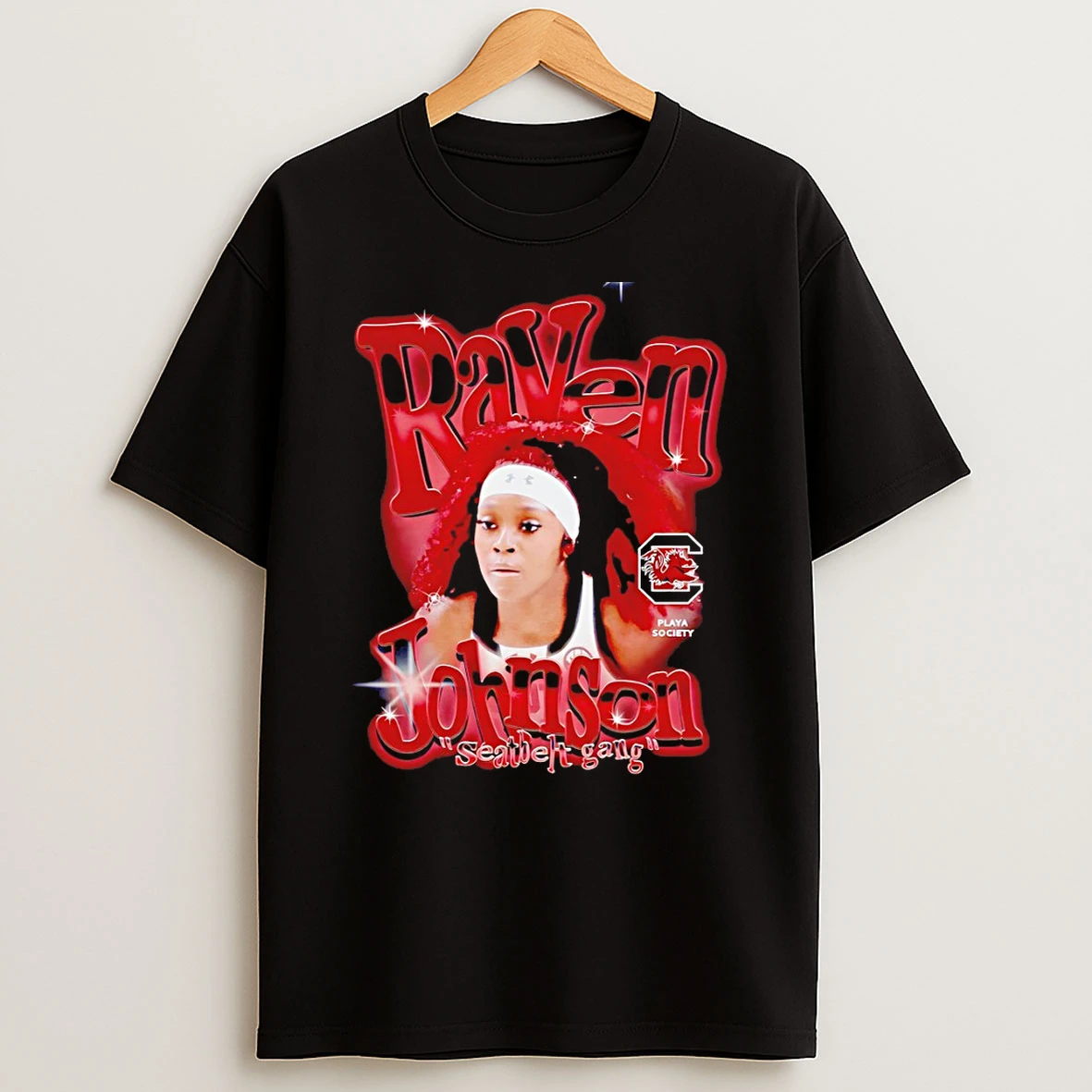 Raven Johnson South Carolina Gamecocks Basketball Seatbelt Gang Vintage Shirts
