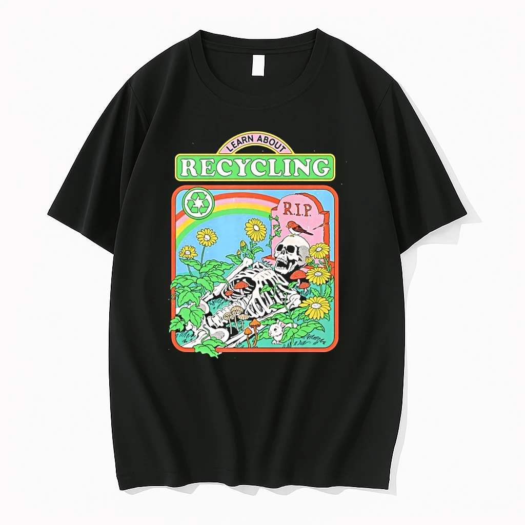 Rip Skeleton Learn About Recycling Graphic Shirts