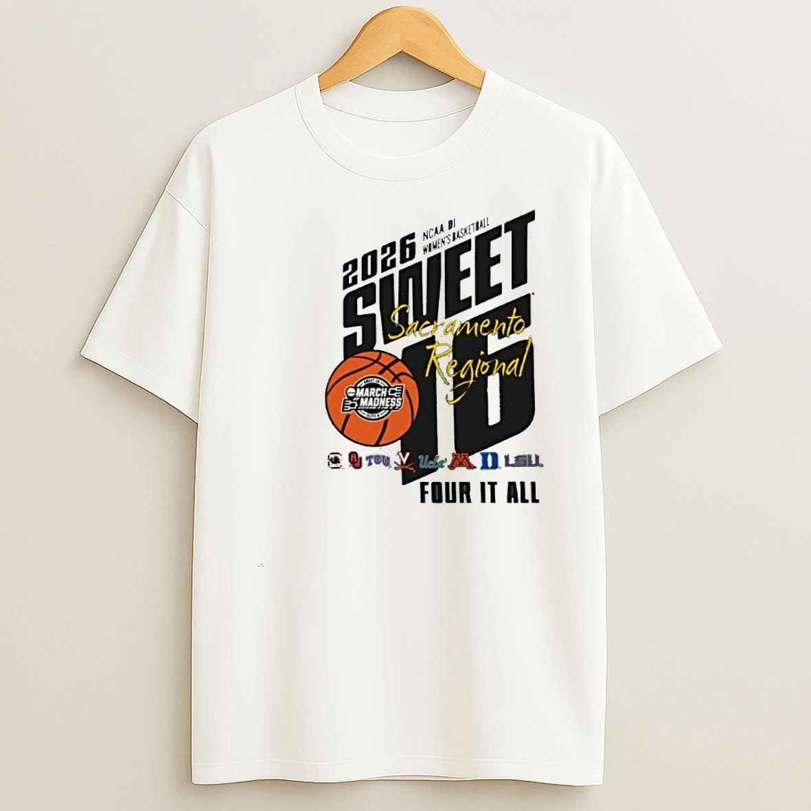 Sacramento 2026 Ncaa Di Womens Basketball Regional Sweet Sixteen Shirts