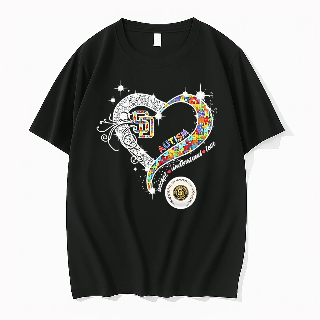 San Diego Padres Autism Awareness Diamond Heart Shirts