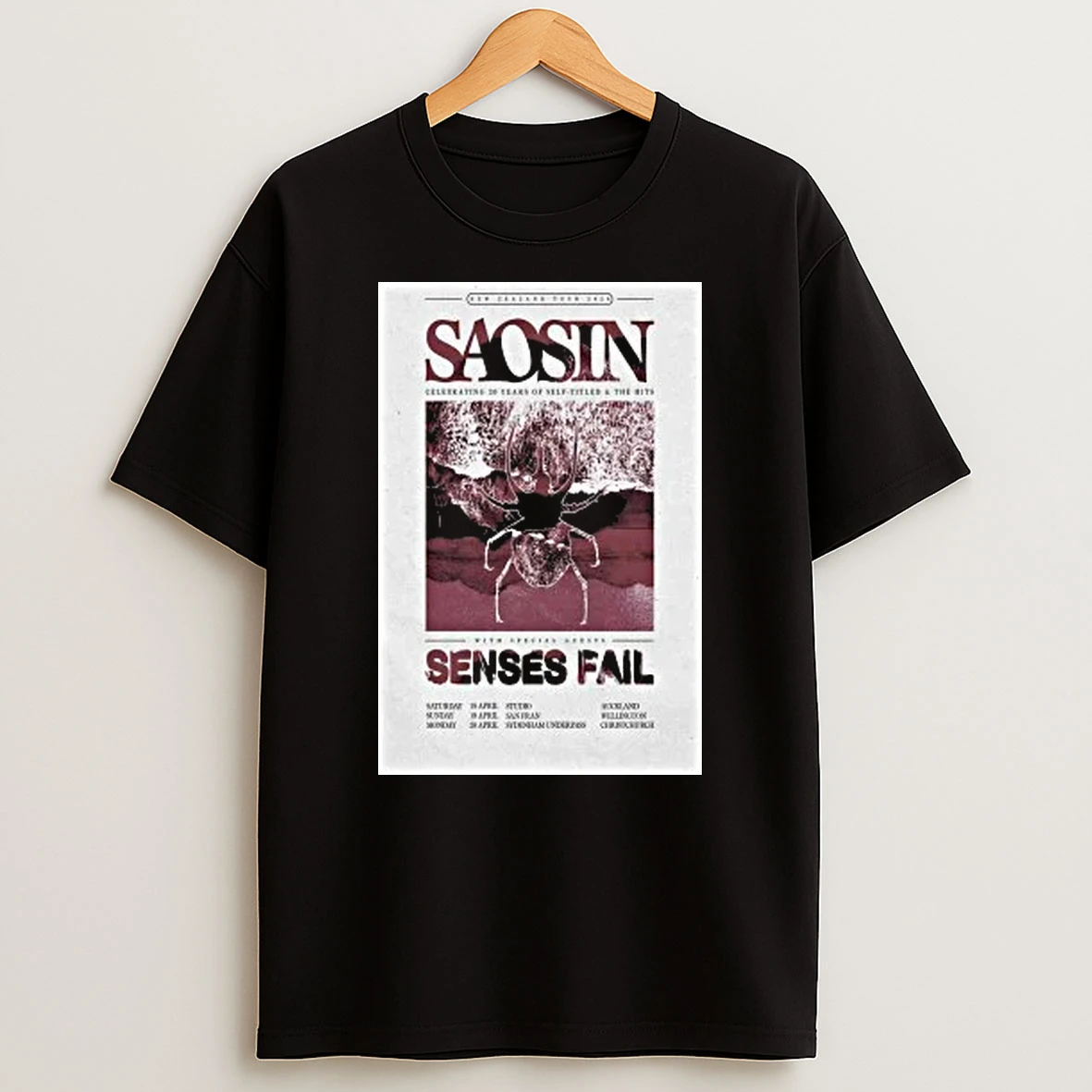 Saosin 2026 New Zealand Tour Shirts
