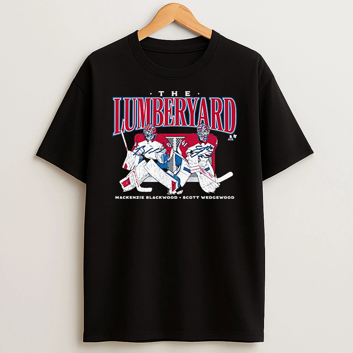 Scott Wedgewood And Mackenzie Blackwood The Lumberyard Colorado Avalanche Shirts