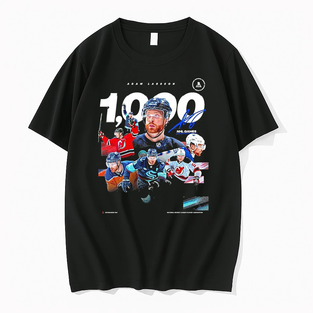 Seattle Kraken Adam Larsson 1000 Nhl Games Signature Shirts