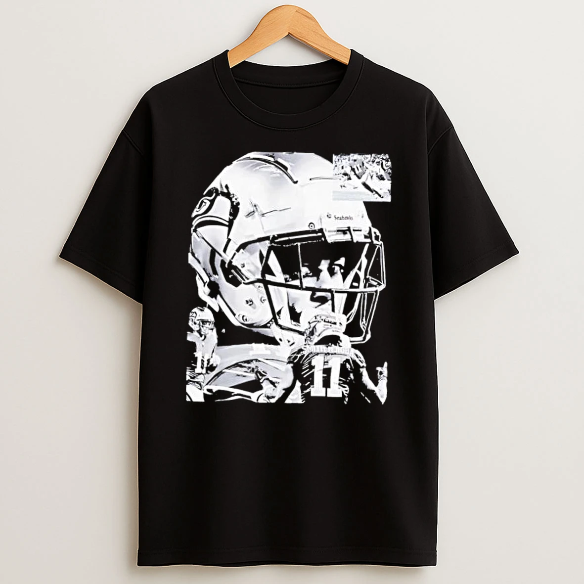 Seattle Seahawks Jaxon Smith Njigba Number 11 Helmet Action Graphic Shirts