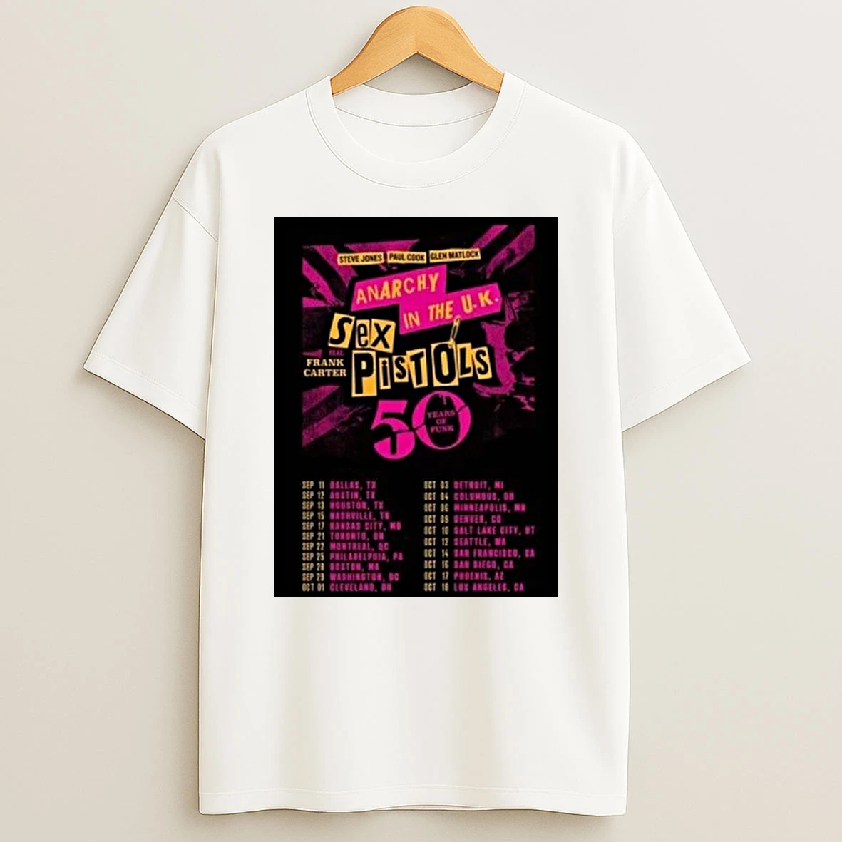 Sex Pistols Anarchy In The Uk 50 Years Of Punk 2026 North America Shirts