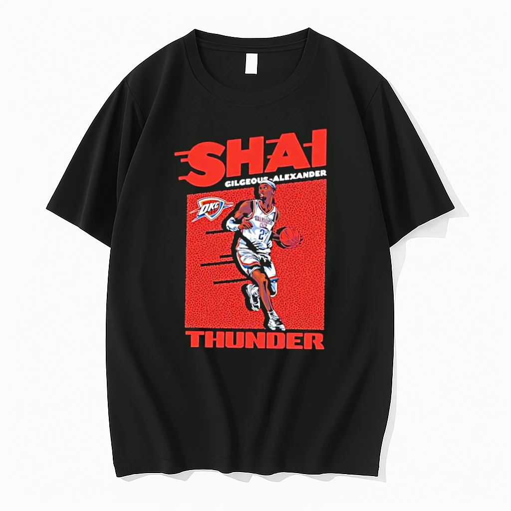 Shai Gilgeous Alexander Oklahoma City Thunder Basketball Player Action Graphic Shirts
