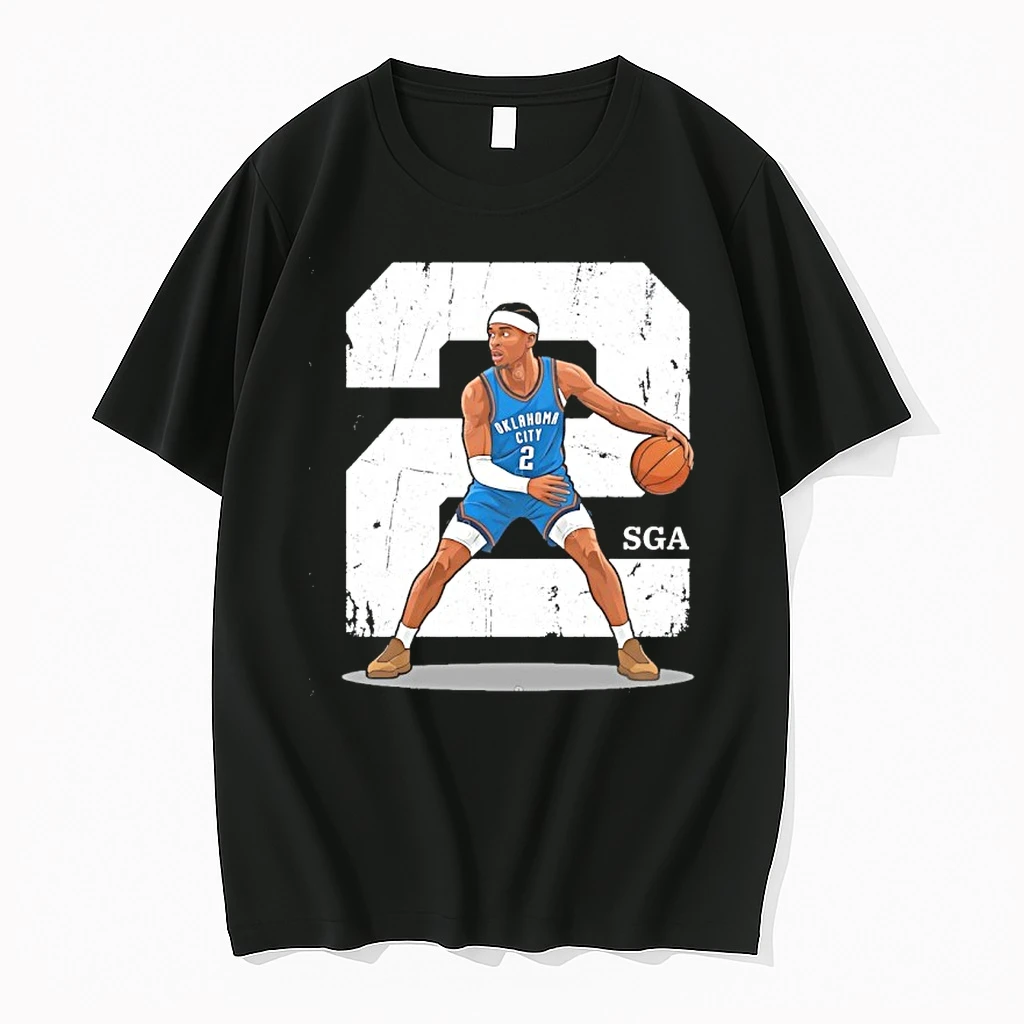 Shai Sga Oklahoma City Thunder Number 2 Caricature Shirts