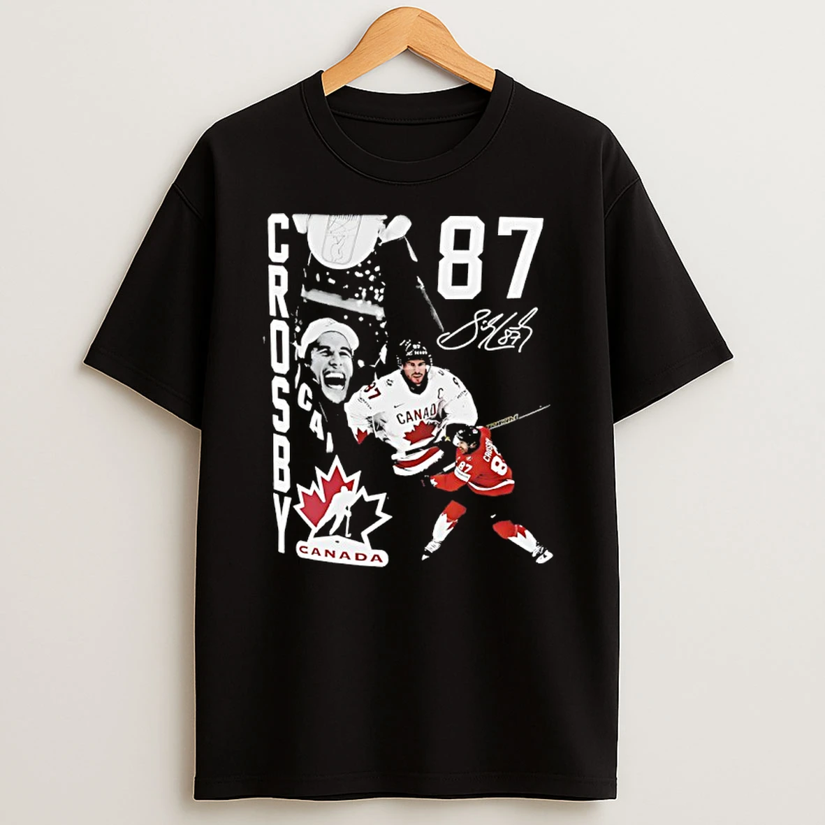 Sidney Crosby Canada Hockey Player Collage Signature Shirts