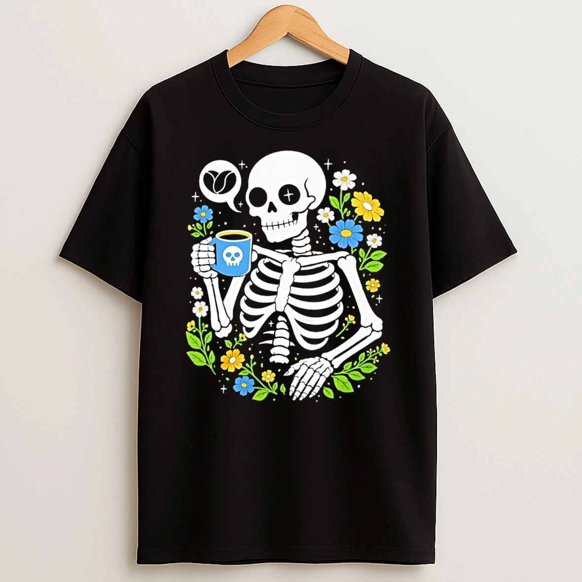 Skeleton Caffeine And Plants Society Meme Shirts