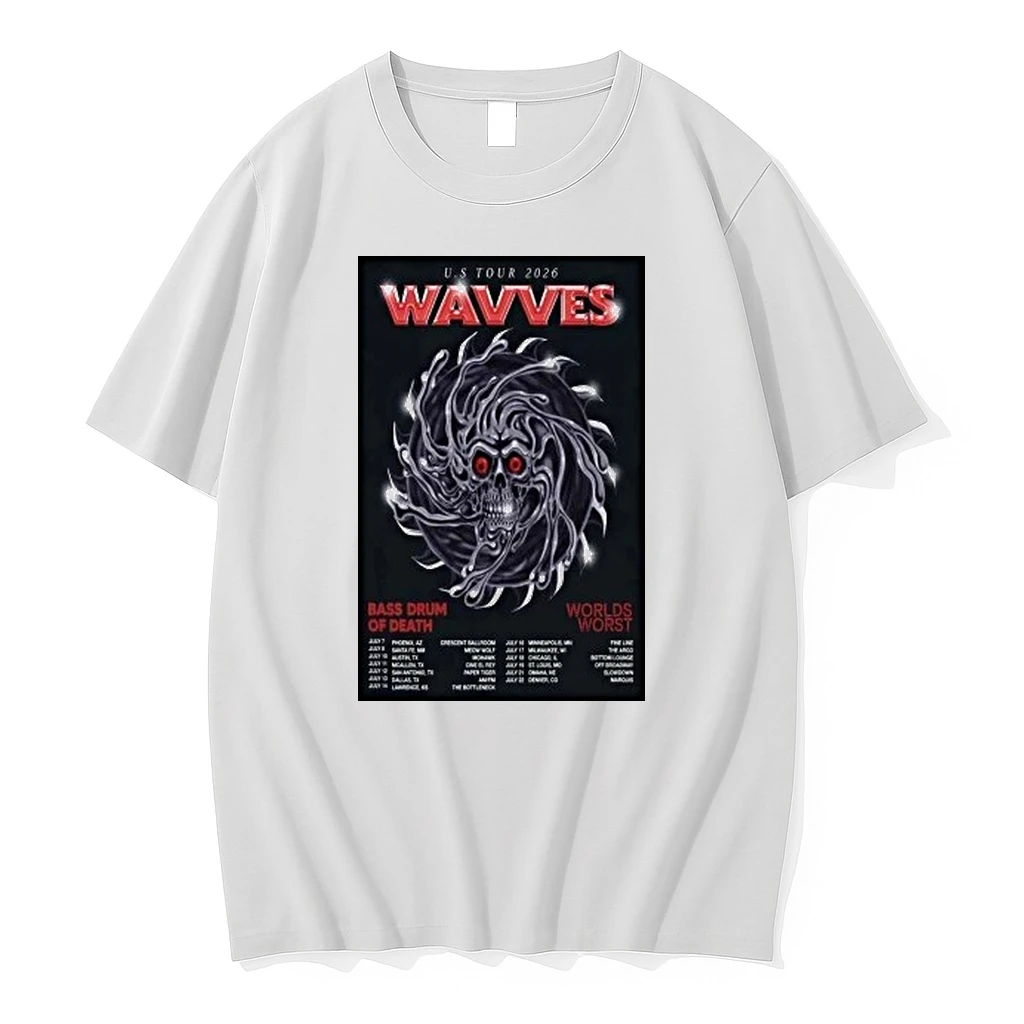 Skull Wavves Bass Drum Of Death Worlds Worst Usa Tour 2026 Shirts