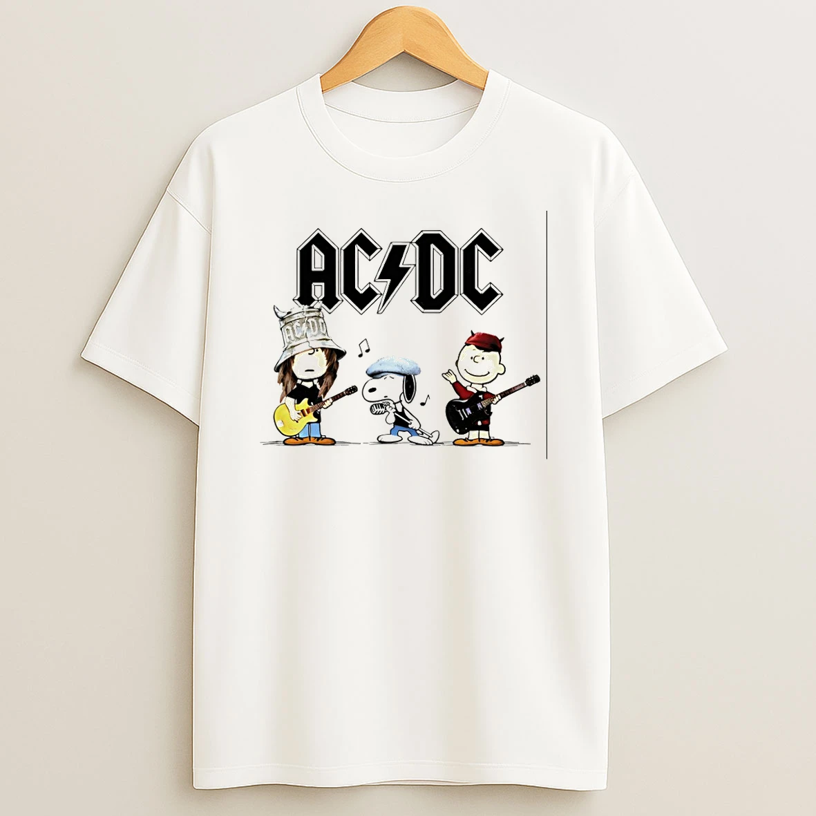 Snoopy Peanuts X Ac Dc Band Meme Shirts