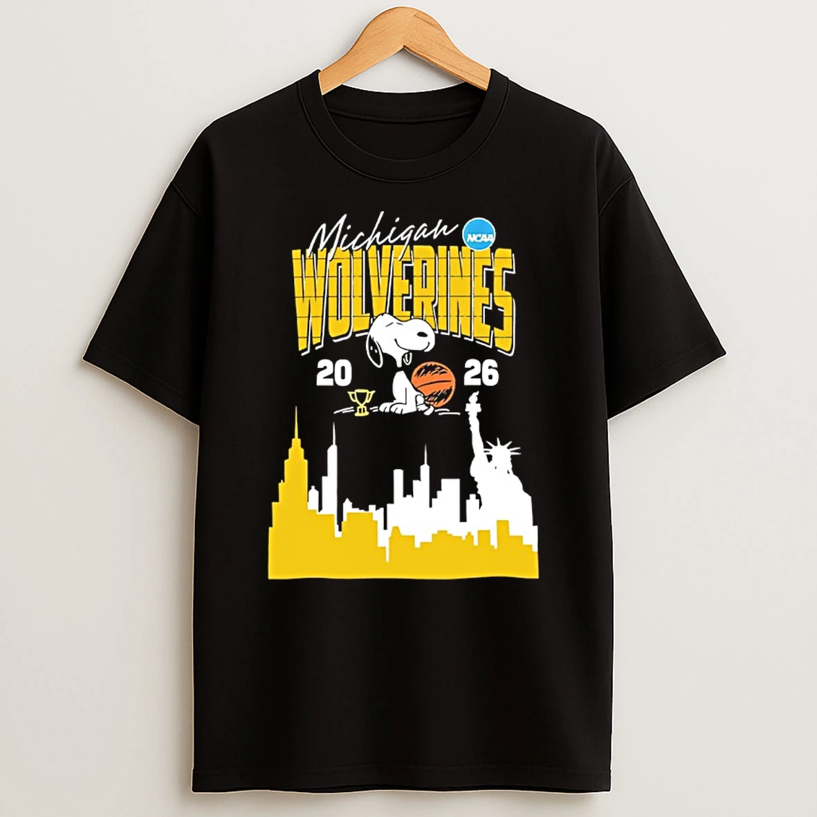 Snoopy X Michigan Wolverines 2026 Ncaa March Madness Basketball Shirts