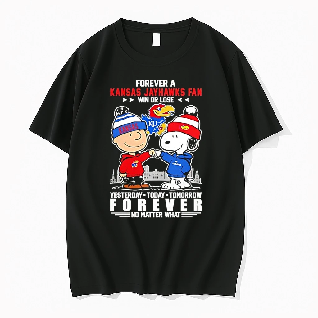 Snoopy And Charlie Brown Forever A Kansas Jayhawks Fan Win Or Lose Yesterday Today Tomorrow Forever No Matter What