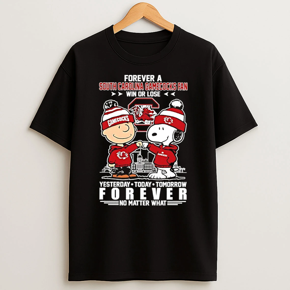 Snoopy And Charlie Brown Forever A South Carolina Gamecocks Fan Win Or Lose Yesterday Today Tomorrow Forever No Matter What Shirts