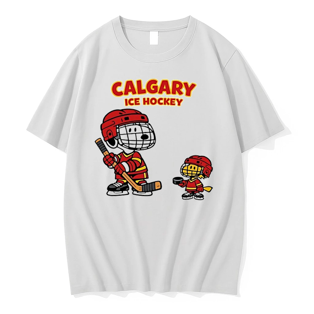 Snoopy And Woodstock Calgary Flames Ice Hockey Cartoon Shirts